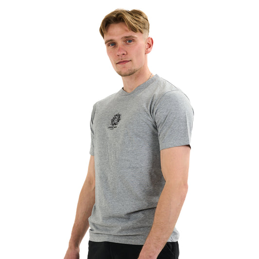 Premium Grey Embroidery T-Shirt Black/out Logo