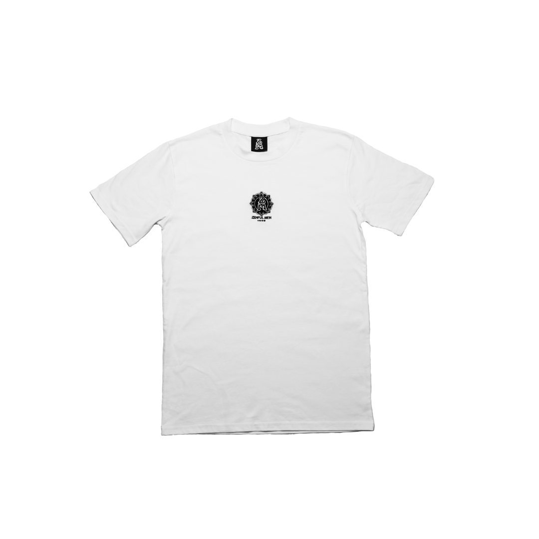 Premium White Embroidery T-Shirt Black/out Logo