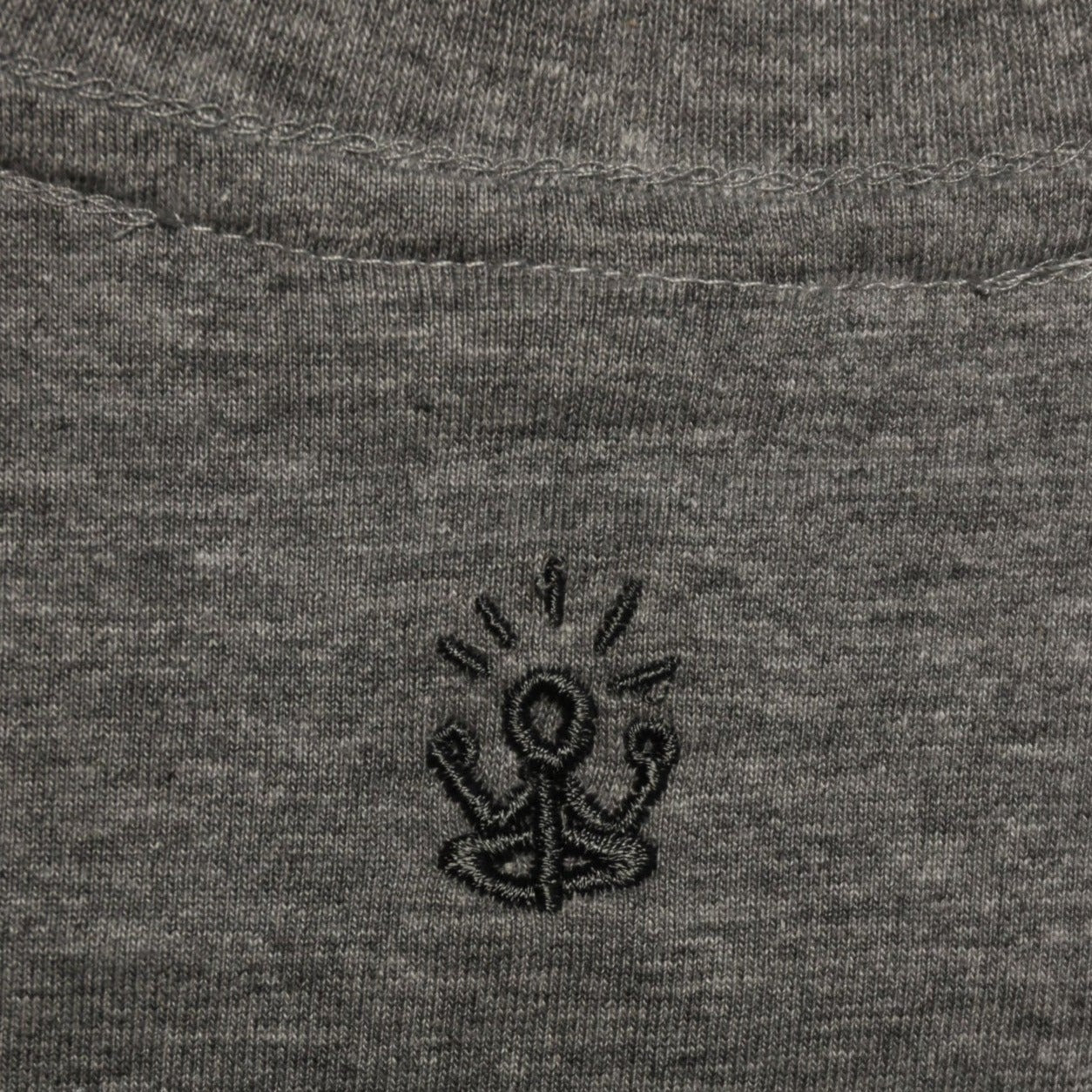 Premium Grey Embroidery T-Shirt Black/out Logo