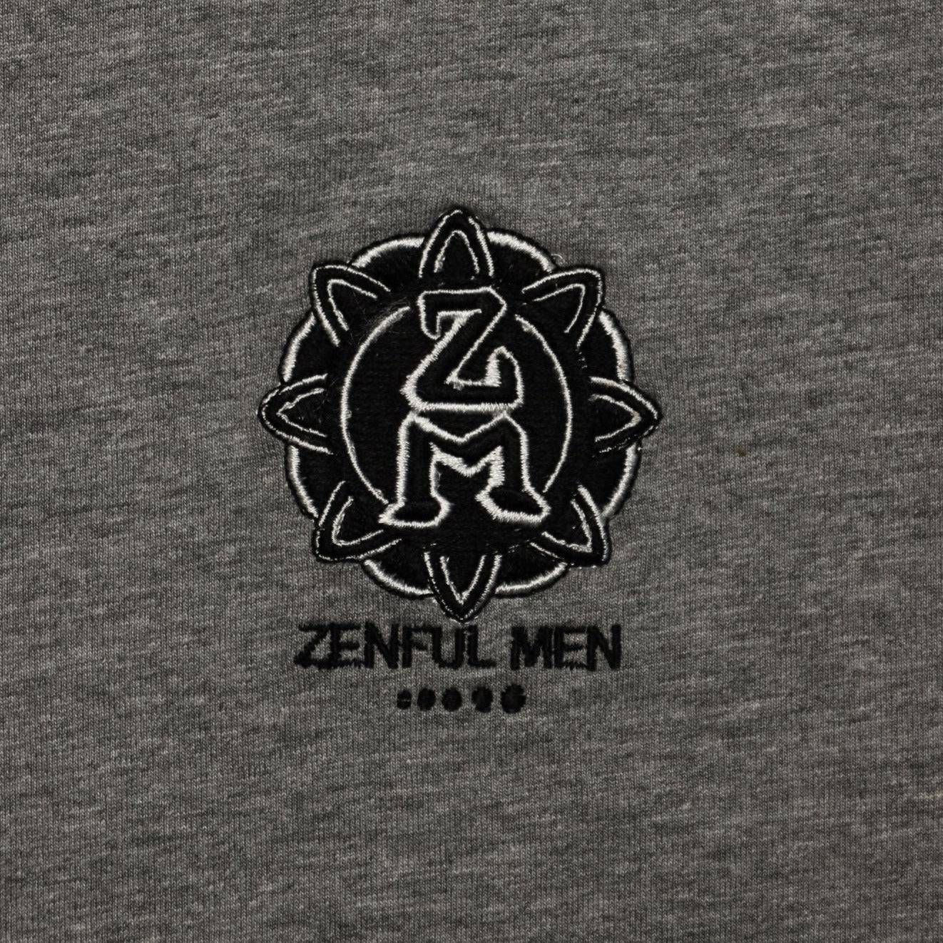 Premium Grey Embroidery T-Shirt Black/out Logo